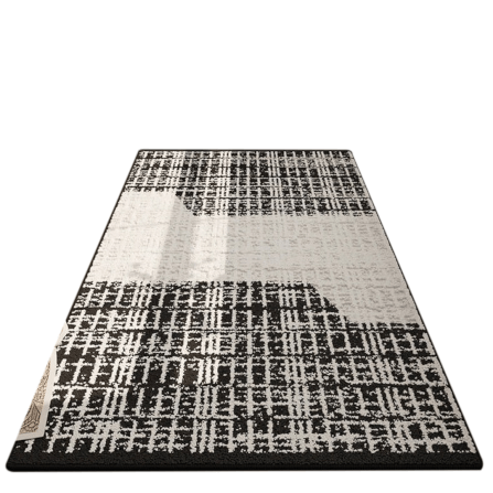 พรม MJHOMEDESIGNS BEDSIDE CARPET 76 ขนาด 60*160 ซม. ขาว-ดำ NO.5_0